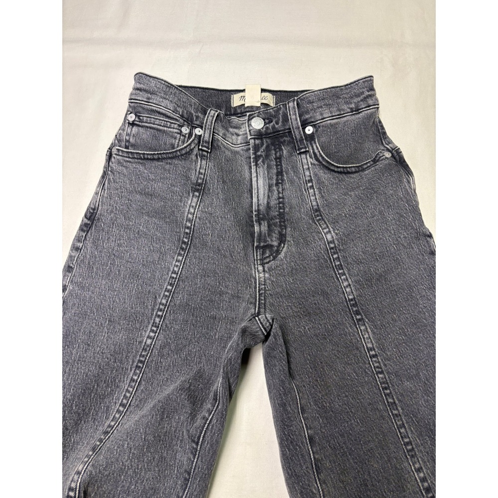 Madewell The Perfect Vintage Straight Jean Faded Black Seam Denim Womens 24X29 - Picture 2 of 14